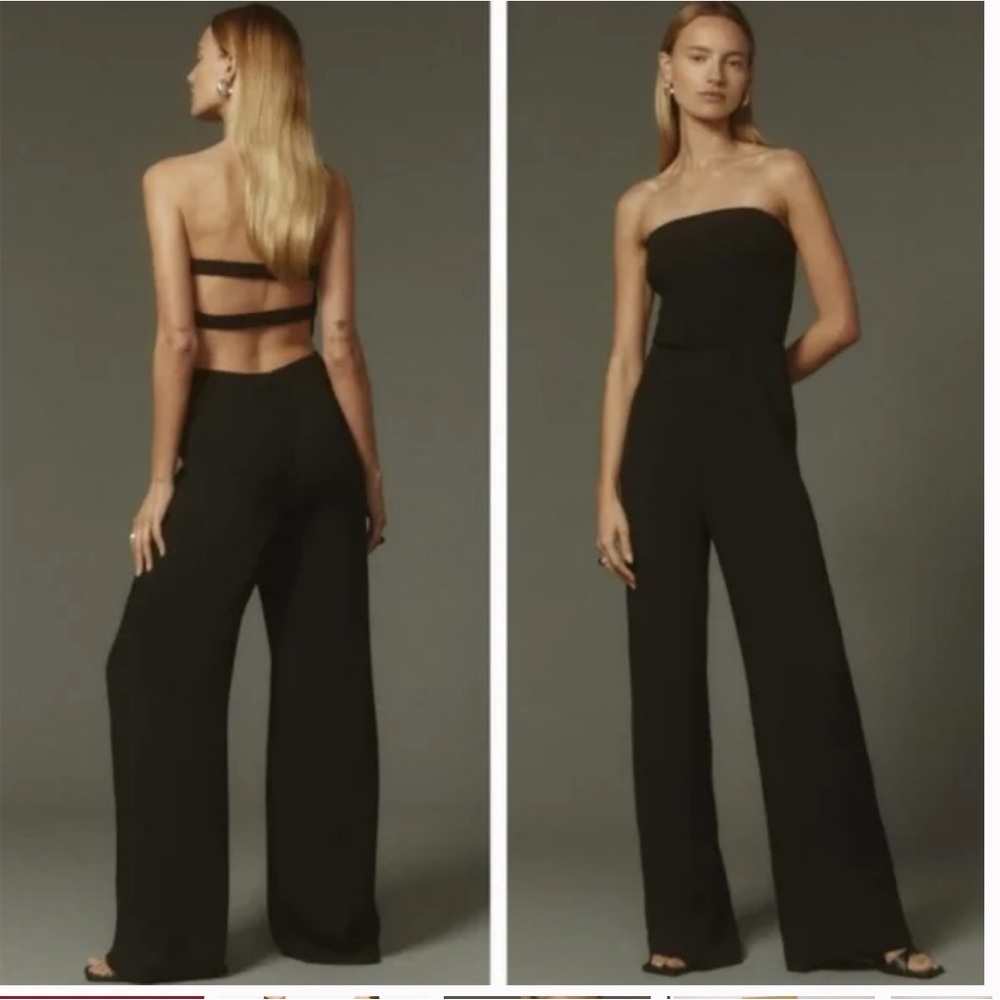 NWOT Reformation Carter Strap Less Crepe Jumpsuit